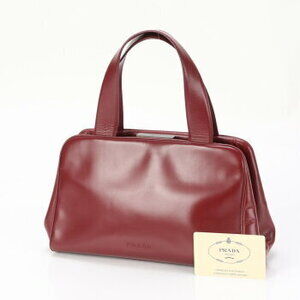 Prada handle Shoulder leather top red bag City Calf